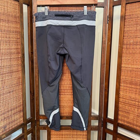 Lululemon Leggings Run Inspire Crop Gray Size 8 Athletica Athletic - Picture 7 of 10